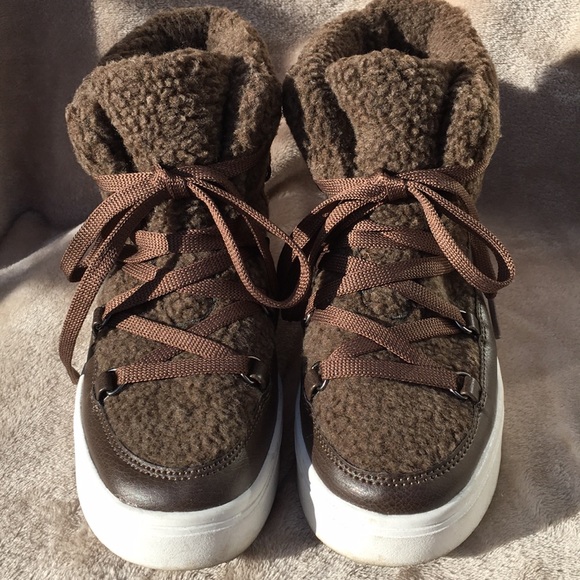 fuzzy high top sneakers